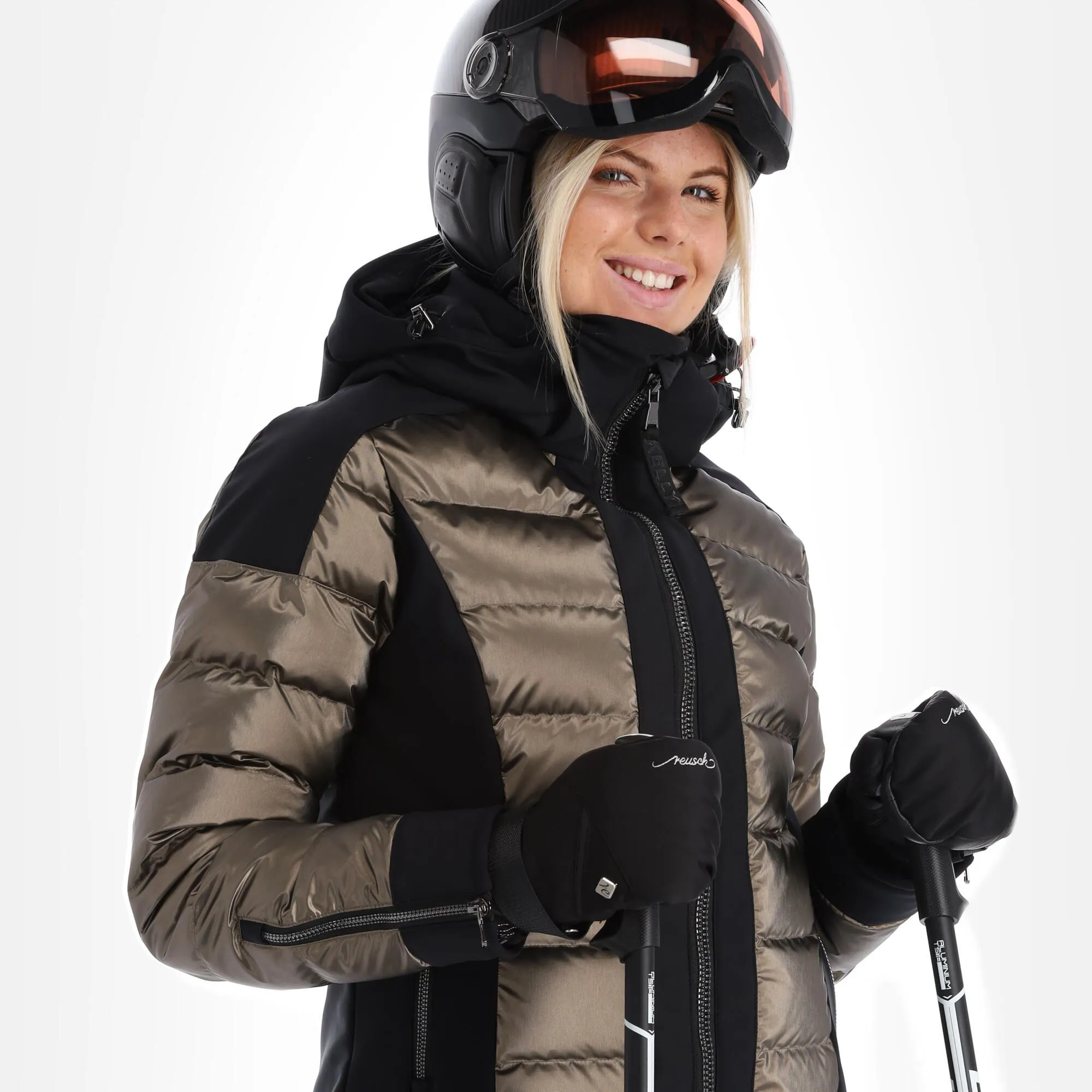 Kelly, Softshell Jacket Veste De Ski Softshell Femmes Noir, Or 6 Kelly, Softshell Jacket Veste De Ski Softshell Femmes Noir, Or – Image 4