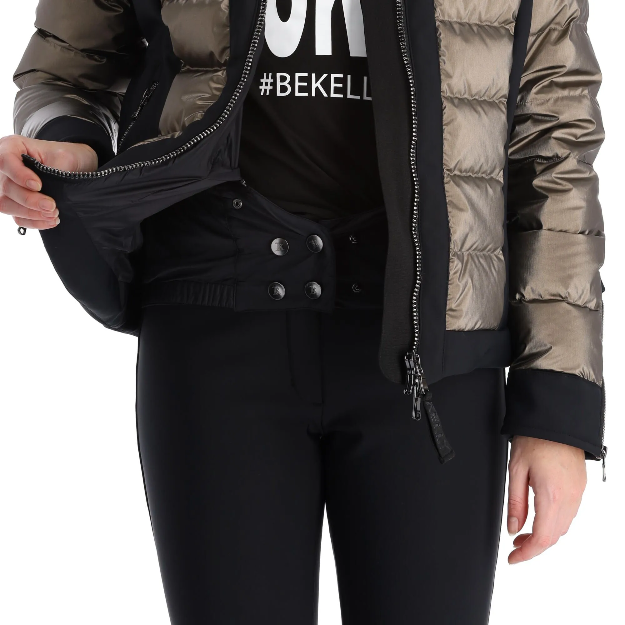 Kelly, Softshell Jacket Veste De Ski Softshell Femmes Noir, Or 11 Kelly, Softshell Jacket Veste De Ski Softshell Femmes Noir, Or – Image 9