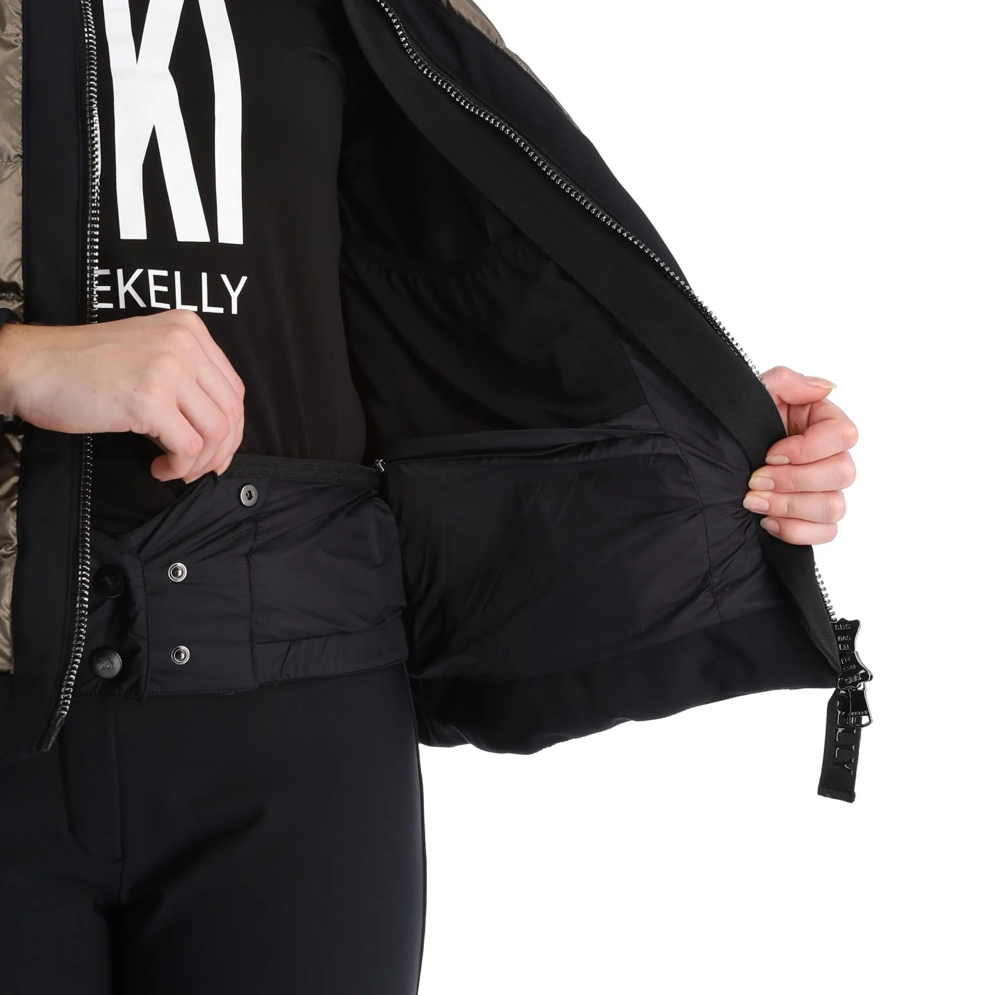 Kelly, Softshell Jacket Veste De Ski Softshell Femmes Noir, Or 12 Kelly, Softshell Jacket Veste De Ski Softshell Femmes Noir, Or – Image 10