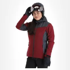 Kilpi, Flip-W Veste De Ski Grandes Tailles Femmes Dark Rouge