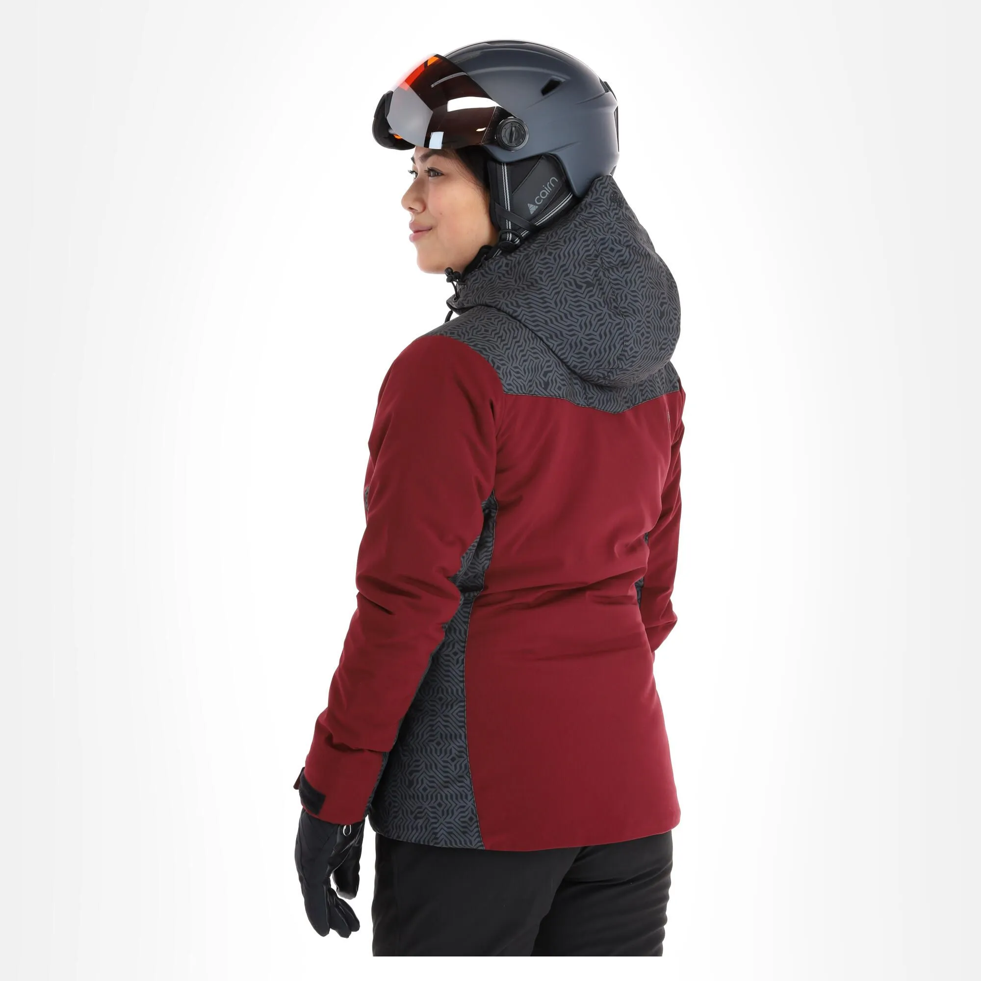 Kilpi, Flip-W Veste De Ski Grandes Tailles Femmes Dark Rouge 4 Kilpi, Flip-W Veste De Ski Grandes Tailles Femmes Dark Rouge – Image 2