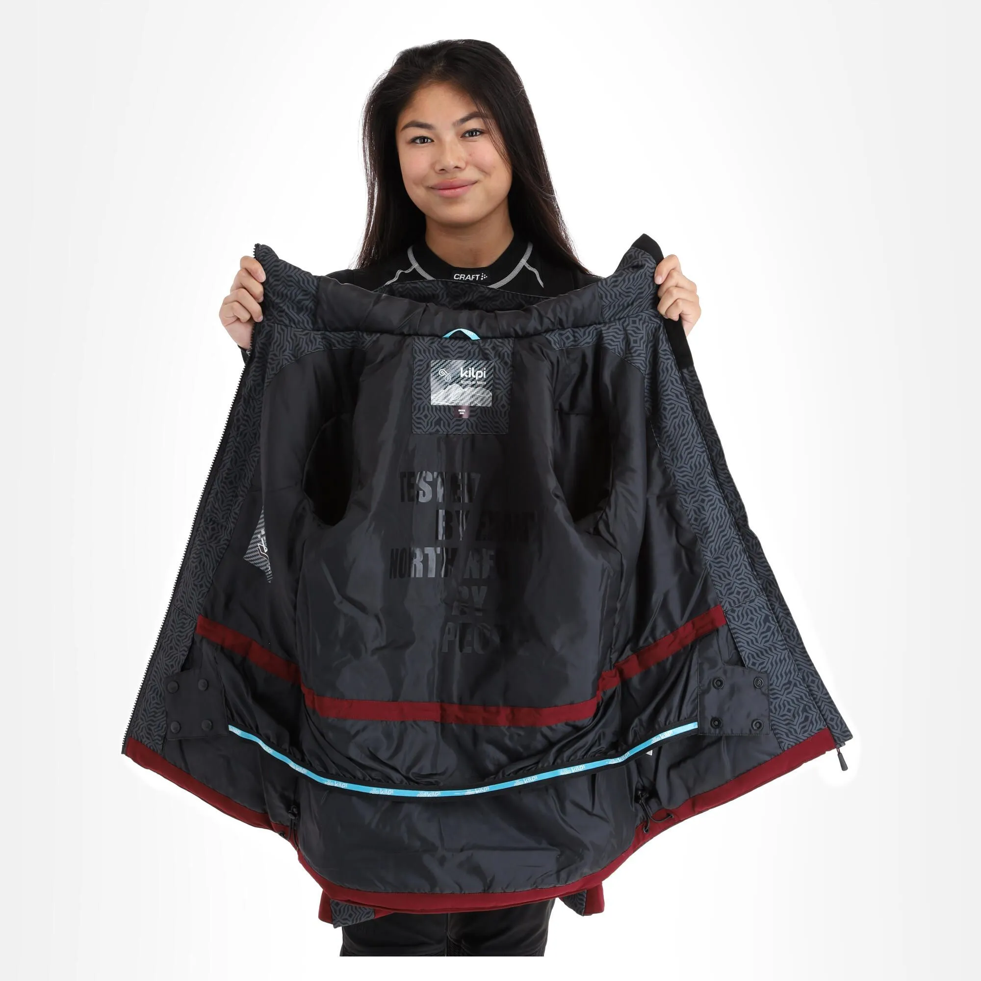 Kilpi, Flip-W Veste De Ski Grandes Tailles Femmes Dark Rouge 7 Kilpi, Flip-W Veste De Ski Grandes Tailles Femmes Dark Rouge – Image 5