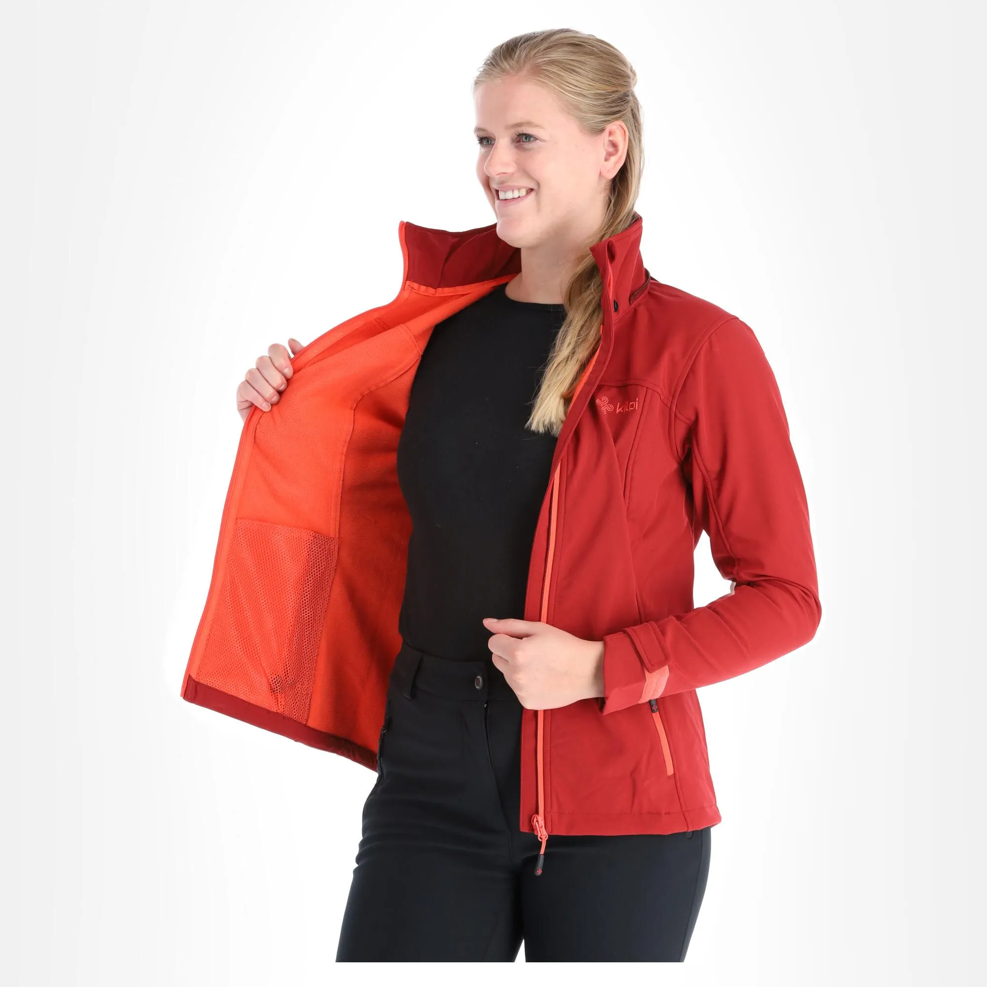 Kilpi, Ravia-W Veste De Ski Softshell Femmes Dark Rouge 6 Kilpi, Ravia-W Veste De Ski Softshell Femmes Dark Rouge – Image 4