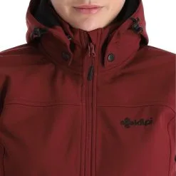 Kilpi, Ravia-W Veste De Ski Softshell Grandes Tailles Femmes Dark Rouge -ColourWear Soldes kilpi ravia w ac softshell jas plus size dames dark rood 22kilpi128v1 BI 07