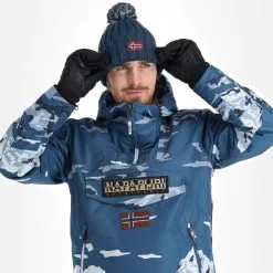Napapijri, Rainforest Pocket Prt 2 (2022/2023) Anorak D'hiver Hommes Mount Bleu -ColourWear Soldes napapijri rainforest pocket prt 2 2022 2023 af anorak heren mount 22napap113v3 BI 05