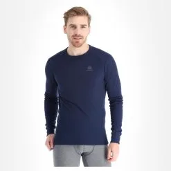 Odlo, Active Warm 2 Pack Chemise Thermo 2-pack Hommes Diving Bleu, Noir -ColourWear Soldes odlo active warm 2 pack fa thermoshirt heren diving navy blauw FA11odl118b BI 03