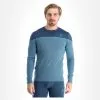 Odlo, Revelstoke Chemise Thermo Hommes Teal Melange, Indigo Bunting Bleu -ColourWear Soldes odlo revelstoke fa thermoshirt heren teal melange indigo bunting 22odlox105v1 BI 02