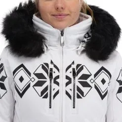 Poivre Blanc, Stretch Ski Jacket Veste De Ski Femmes Fancy Blanc -ColourWear Soldes poivre blanc stretch ski jacket aa jas gevoerd dames fancy wit 22poivr102v2 BI 07