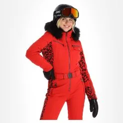 Poivre Blanc, Stretch Ski Overall Combinaison De Ski Femmes Leopard Scarlet Rouge -ColourWear Soldes poivre blanc stretch ski overall da ski overall dames leopard 22poivr110v2 BI 05