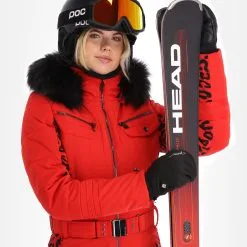 Poivre Blanc, Stretch Ski Overall Combinaison De Ski Femmes Leopard Scarlet Rouge -ColourWear Soldes poivre blanc stretch ski overall da ski overall dames leopard 22poivr110v2 BI 09