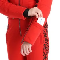 Poivre Blanc, Stretch Ski Overall Combinaison De Ski Femmes Leopard Scarlet Rouge -ColourWear Soldes poivre blanc stretch ski overall da ski overall dames leopard 22poivr110v2 BI 11