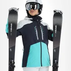 Rehall, Elly-R Veste De Ski Femmes Jeans Bleu -ColourWear Soldes rehall elly r aa jas gevoerd dames jeans blauw 22rehal138v1 BI 05