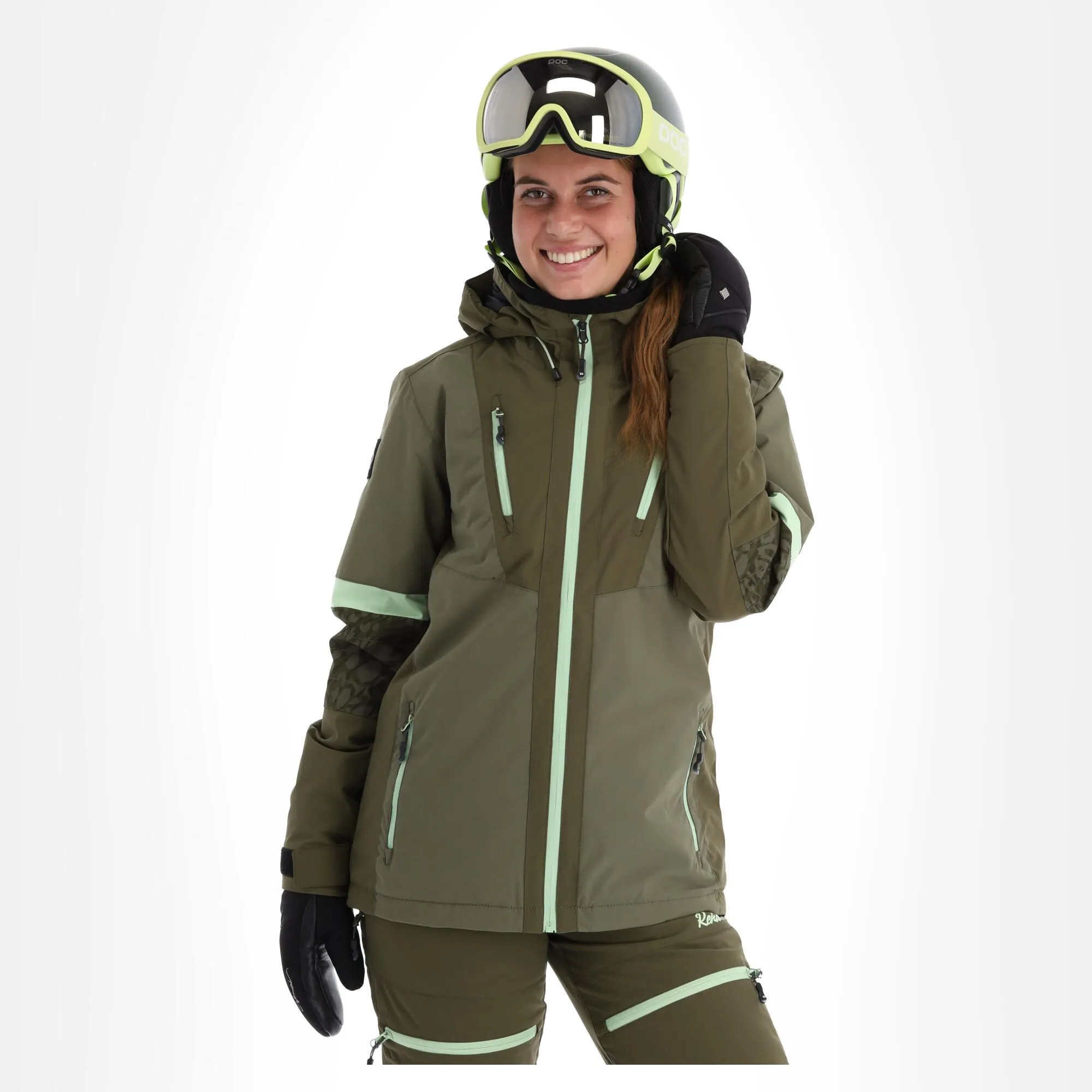 Rehall, Evy-R Veste De Ski Femmes Dusty Olive Vert 3 Rehall, Evy-R Veste De Ski Femmes Dusty Olive Vert