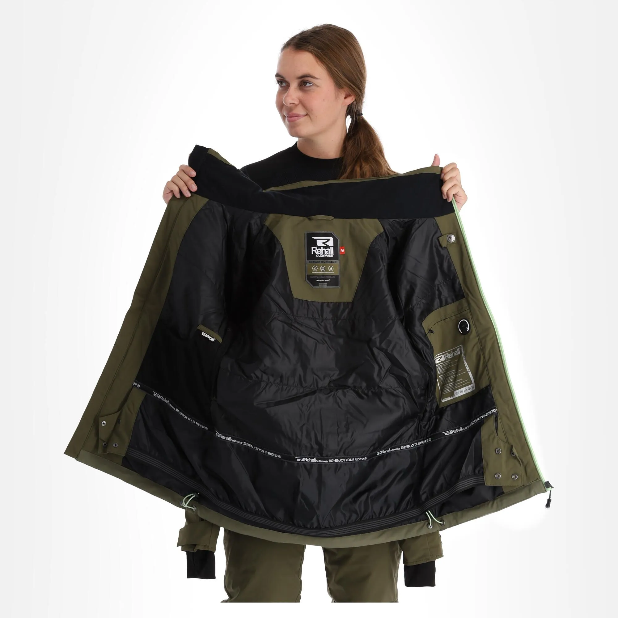 Rehall, Evy-R Veste De Ski Femmes Dusty Olive Vert 7 Rehall, Evy-R Veste De Ski Femmes Dusty Olive Vert – Image 5