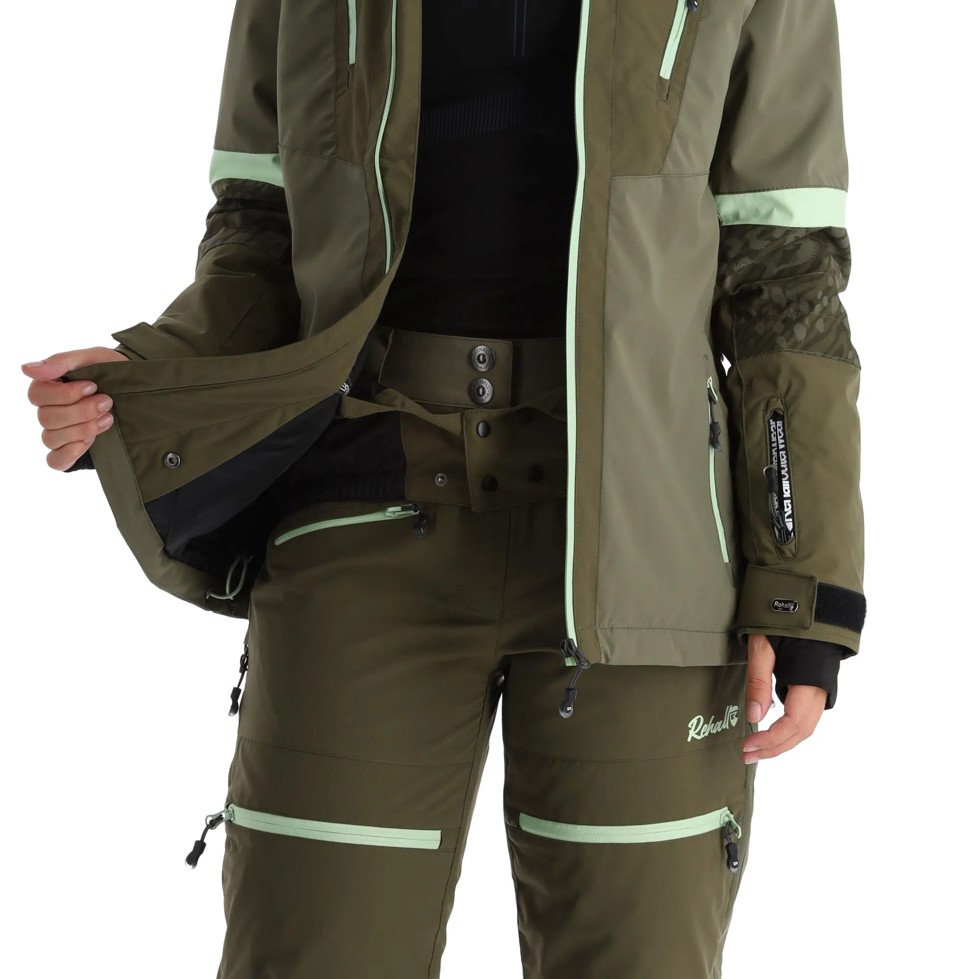 Rehall, Evy-R Veste De Ski Femmes Dusty Olive Vert 10 Rehall, Evy-R Veste De Ski Femmes Dusty Olive Vert – Image 8