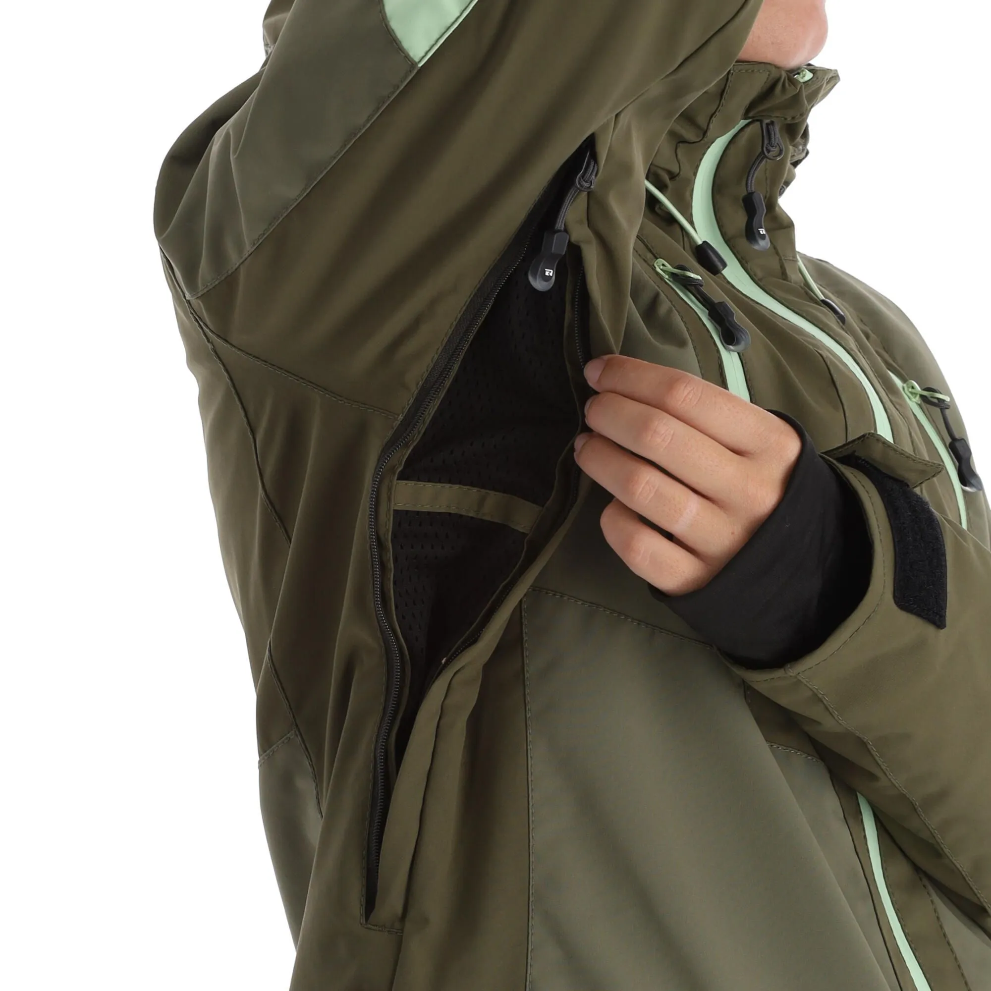 Rehall, Evy-R Veste De Ski Femmes Dusty Olive Vert 11 Rehall, Evy-R Veste De Ski Femmes Dusty Olive Vert – Image 9