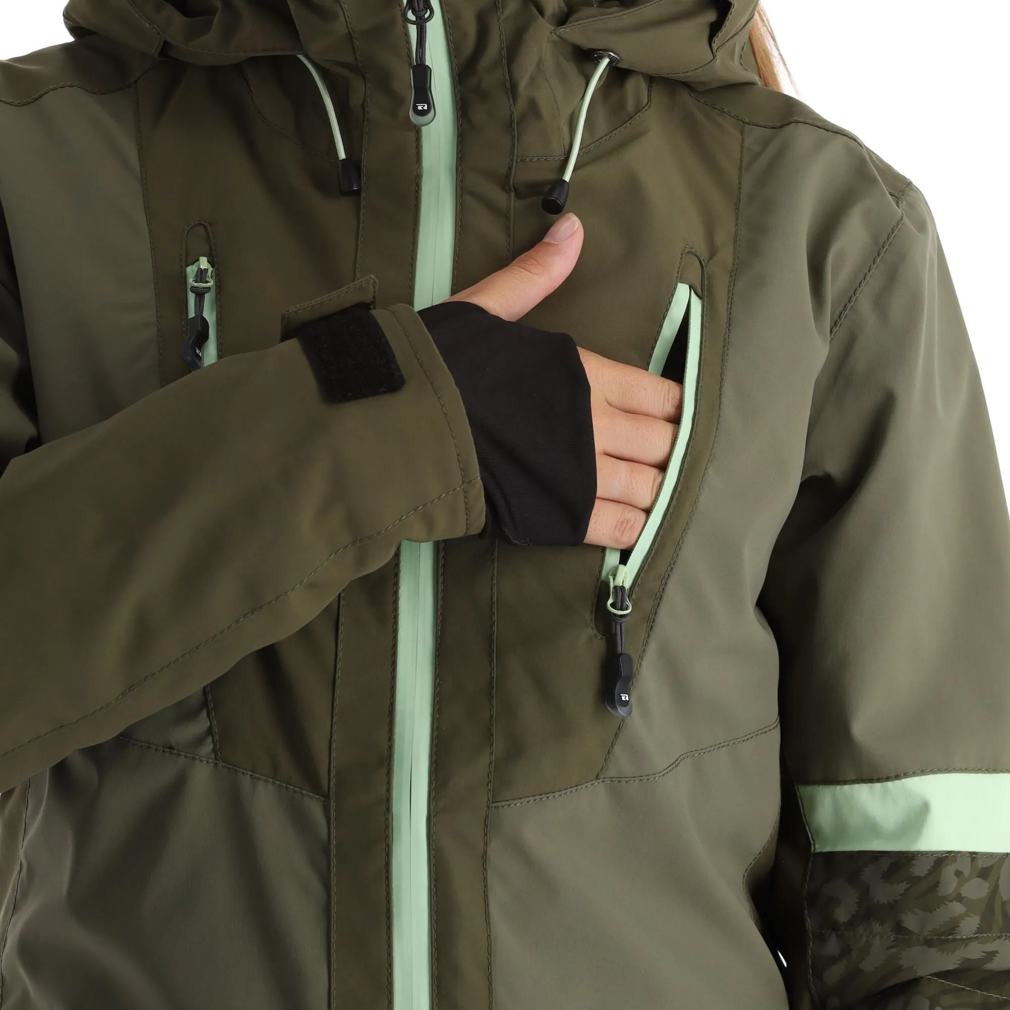 Rehall, Evy-R Veste De Ski Femmes Dusty Olive Vert 12 Rehall, Evy-R Veste De Ski Femmes Dusty Olive Vert – Image 10