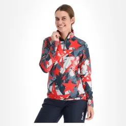 Rehall, Isa-R Pull De Ski Femmes Stars Coral Rose -ColourWear Soldes rehall isa r ga ski pully dames stars coral roze 22rehal151v2 BI 04