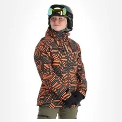Rehall, Kiki-R Veste De Ski Femmes Gunmetal Blocks Gris -ColourWear Soldes rehall kiki r aa jas gevoerd dames gunmetal blocks grijs 22rehal142v4 BI 04