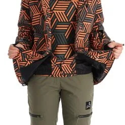 Rehall, Kiki-R Veste De Ski Femmes Gunmetal Blocks Gris -ColourWear Soldes rehall kiki r aa jas gevoerd dames gunmetal blocks grijs 22rehal142v4 BI 09