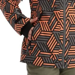 Rehall, Kiki-R Veste De Ski Femmes Gunmetal Blocks Gris -ColourWear Soldes rehall kiki r aa jas gevoerd dames gunmetal blocks grijs 22rehal142v4 BI 11