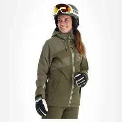 Rehall, Maus-R Veste De Ski Femmes Dusty Olive Vert -ColourWear Soldes rehall maus r aa jas gevoerd dames dusty olive groen 22rehal143v2 BI 04