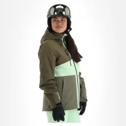 Rehall, Ricky-R Veste De Ski Femmes Olive Vert -ColourWear Soldes rehall ricky r aa jas gevoerd dames olive groen 22rehal140v1 BI 04