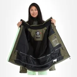 Rehall, Ricky-R Veste De Ski Femmes Olive Vert -ColourWear Soldes rehall ricky r aa jas gevoerd dames olive groen 22rehal140v1 BI 06