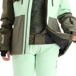 Rehall, Ricky-R Veste De Ski Femmes Olive Vert -ColourWear Soldes rehall ricky r aa jas gevoerd dames olive groen 22rehal140v1 BI 08