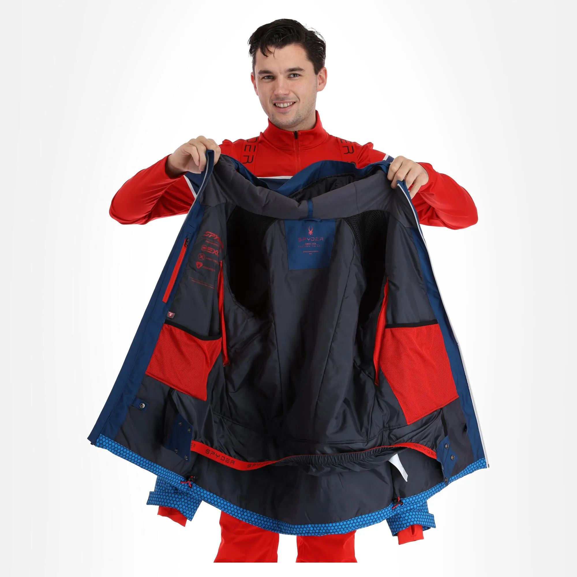 Spyder, Anthem Veste De Ski Hommes Faded Geo Collegiate Bleu 7 Spyder, Anthem Veste De Ski Hommes Faded Geo Collegiate Bleu – Image 5