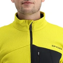 Spyder, Bandit Half Zip Pull Hommes Citrus Jaune -ColourWear Soldes spyder bandit half zip eb trui heren citrus geel 22spyde146v3 BI 05