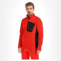 Spyder, Bandit Half Zip Pull Hommes Volcano Rouge -ColourWear Soldes spyder bandit half zip trui heren volcano rood EB10spy041d BI 02