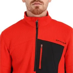 Spyder, Bandit Half Zip Pull Hommes Volcano Rouge -ColourWear Soldes spyder bandit half zip trui heren volcano rood EB10spy041d BI 05