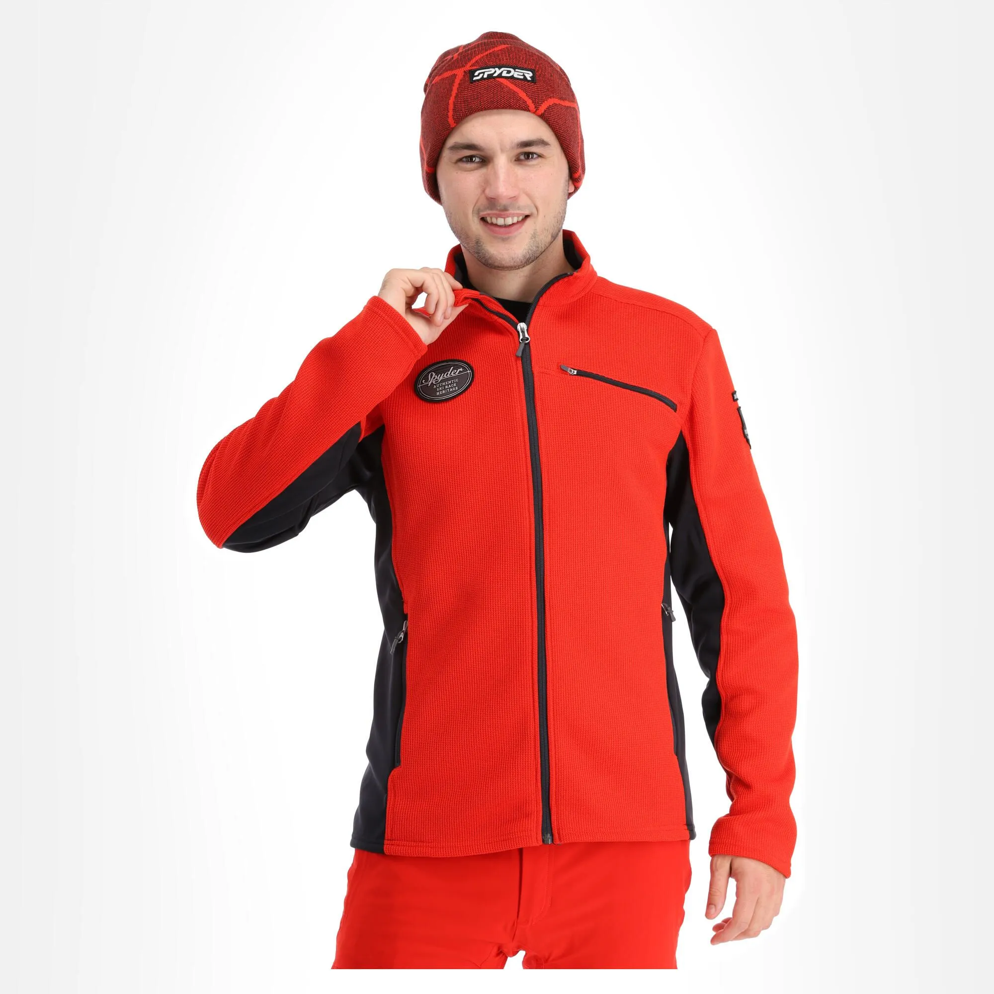 Spyder, Bandit Wengen Full Zip Gilet Hommes Volcano Rouge 5 Spyder, Bandit Wengen Full Zip Gilet Hommes Volcano Rouge – Image 3