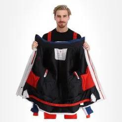 Spyder, Copper Veste De Ski Hommes Glacier Blanc, Bleu -ColourWear Soldes spyder copper aa jas gevoerd heren glacier blauw wit 22spyde136v4 BI 05