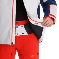 Spyder, Copper Veste De Ski Hommes Glacier Blanc, Bleu -ColourWear Soldes spyder copper aa jas gevoerd heren glacier blauw wit 22spyde136v4 BI 07