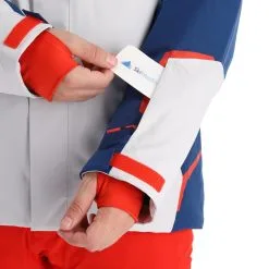 Spyder, Copper Veste De Ski Hommes Glacier Blanc, Bleu -ColourWear Soldes spyder copper aa jas gevoerd heren glacier blauw wit 22spyde136v4 BI 08