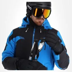 Spyder, Leader Veste De Ski Hommes Bleu, Noir -ColourWear Soldes spyder leader aa jas gevoerd heren blauw zwart 22spyde133v2 BI 05