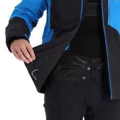 Spyder, Leader Veste De Ski Hommes Bleu, Noir -ColourWear Soldes spyder leader aa jas gevoerd heren blauw zwart 22spyde133v2 BI 07