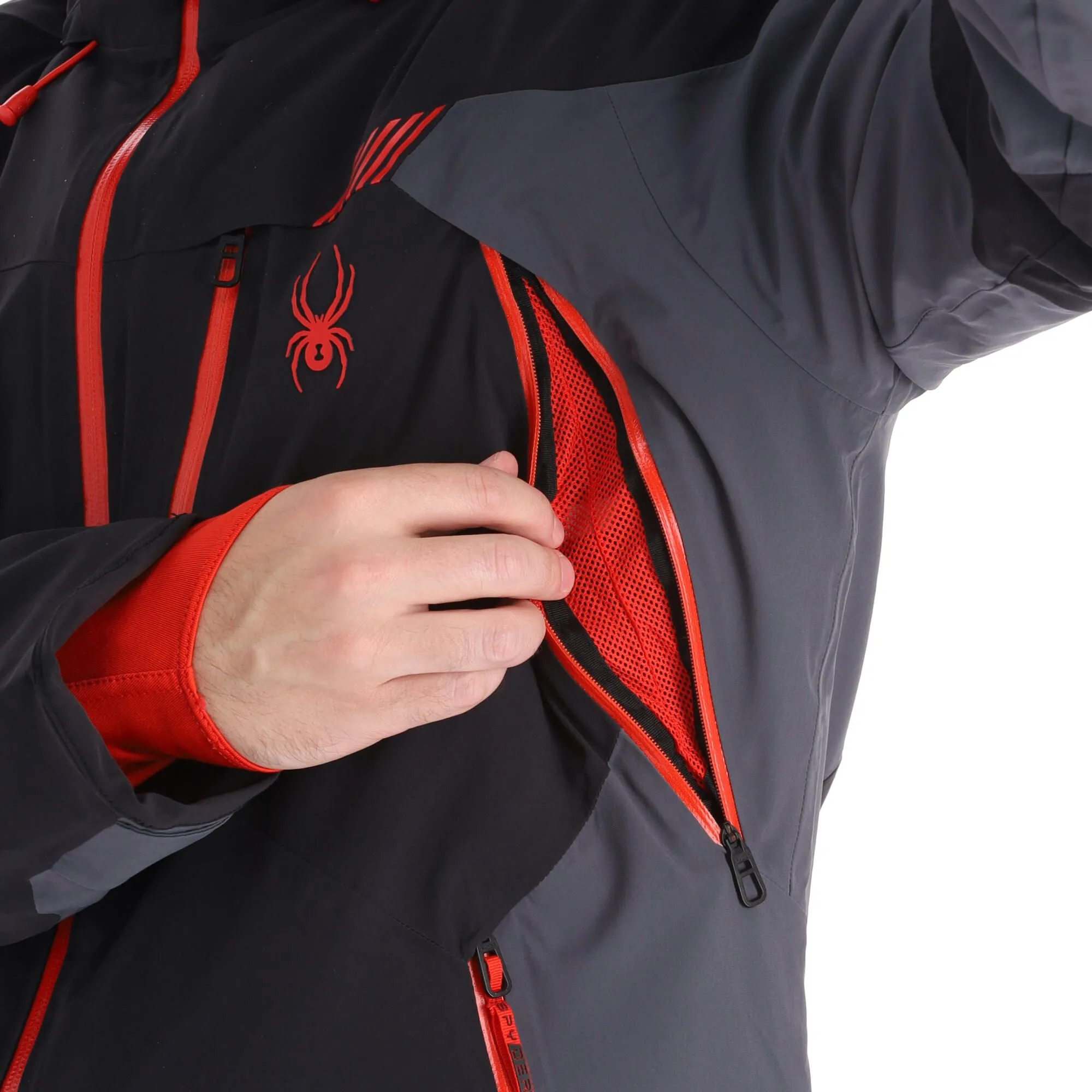 Spyder, Leader Veste De Ski Hommes Charcoal Gris, Noir 11 Spyder, Leader Veste De Ski Hommes Charcoal Gris, Noir – Image 9