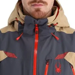 Spyder, Leader Veste De Ski Hommes Ebony Gris -ColourWear Soldes spyder leader aa jas gevoerd heren ebony grijs 22spyde133v4 BI 07