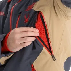 Spyder, Leader Veste De Ski Hommes Ebony Gris -ColourWear Soldes spyder leader aa jas gevoerd heren ebony grijs 22spyde133v4 BI 10