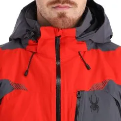 Spyder, Leader Veste De Ski Hommes Volcano Rouge -ColourWear Soldes spyder leader aa jas gevoerd heren volcano rood 22spyde133v8 BI 07