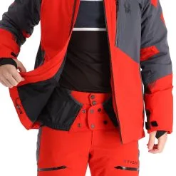 Spyder, Leader Veste De Ski Hommes Volcano Rouge -ColourWear Soldes spyder leader aa jas gevoerd heren volcano rood 22spyde133v8 BI 09