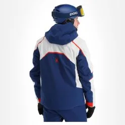 Spyder, Titan Veste De Ski Hommes Glacier Blanc, Bleu -ColourWear Soldes spyder titan aa jas gevoerd heren glacier blauw wit 22spyde134v2 BI 03