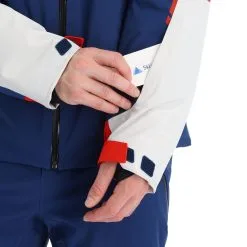Spyder, Titan Veste De Ski Hommes Glacier Blanc, Bleu -ColourWear Soldes spyder titan aa jas gevoerd heren glacier blauw wit 22spyde134v2 BI 07
