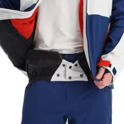 Spyder, Titan Veste De Ski Hommes Glacier Blanc, Bleu -ColourWear Soldes spyder titan aa jas gevoerd heren glacier blauw wit 22spyde134v2 BI 09