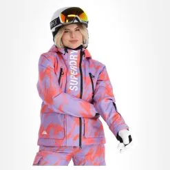 Superdry, Rescue Jacket Veste De Ski Femmes Brush Camo Lilac Rose -ColourWear Soldes superdry rescue jacket aa jas gevoerd dames brush camo lilac roze 22super111v1 BI 04