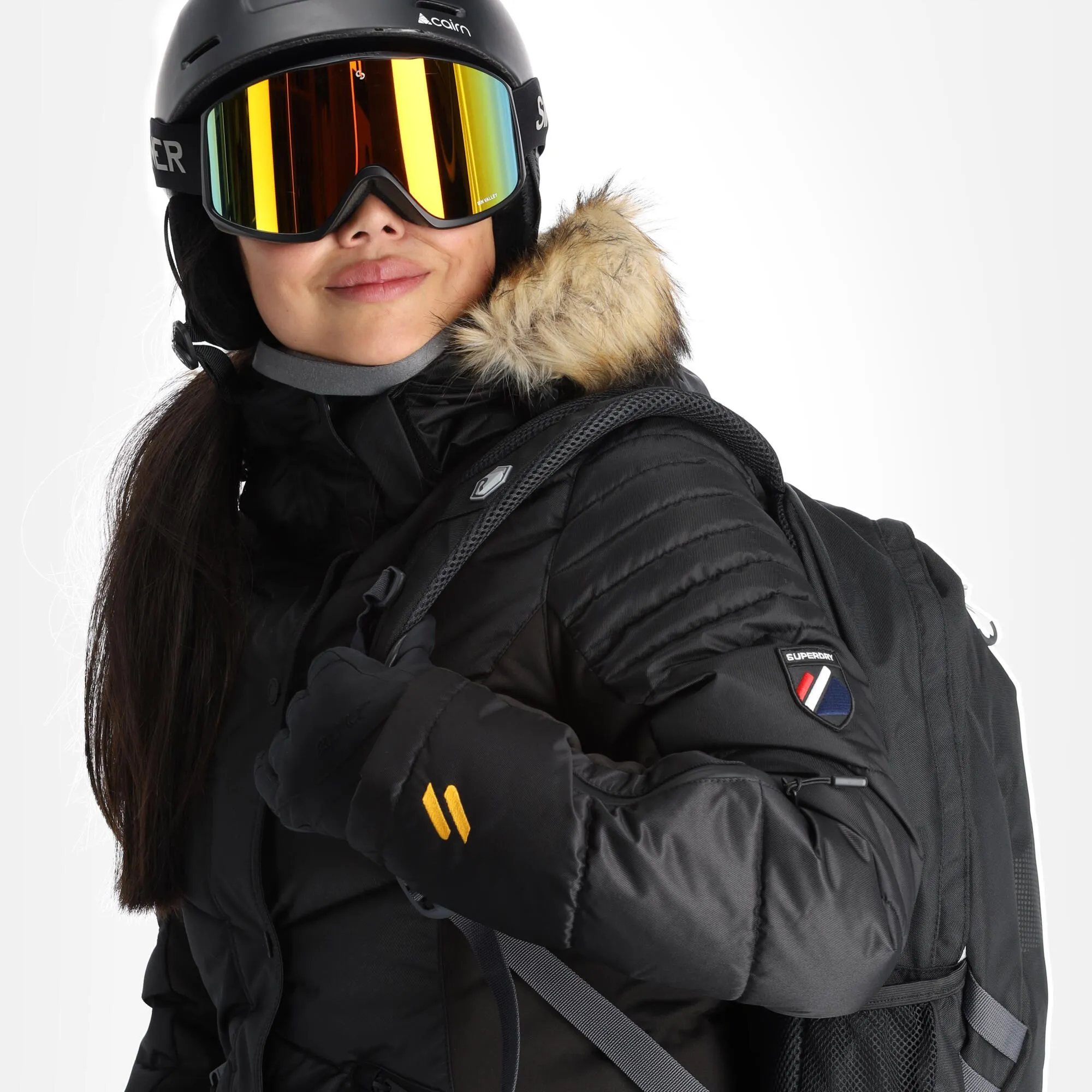 Superdry, Snow Luxe Puffer Veste De Ski Femmes Noir 6 Superdry, Snow Luxe Puffer Veste De Ski Femmes Noir – Image 4